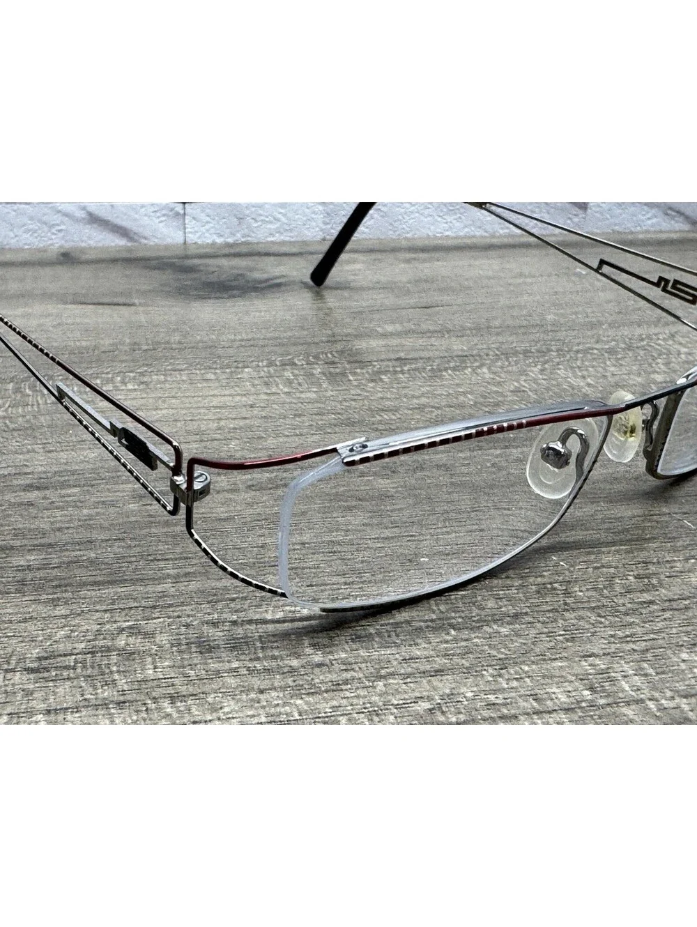 RARE Casanova Designer Eyeglasses Italy LC-58 C-02 Red Silver Frames Only 51[]18